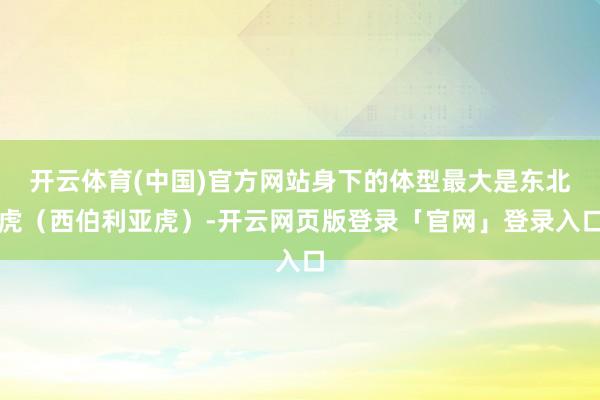 开云体育(中国)官方网站身下的体型最大是东北虎（西伯利亚虎）-开云网页版登录「官网」登录入口