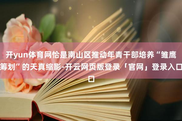 开yun体育网恰是南山区推动年青干部培养“雏鹰筹划”的天真缩影-开云网页版登录「官网」登录入口